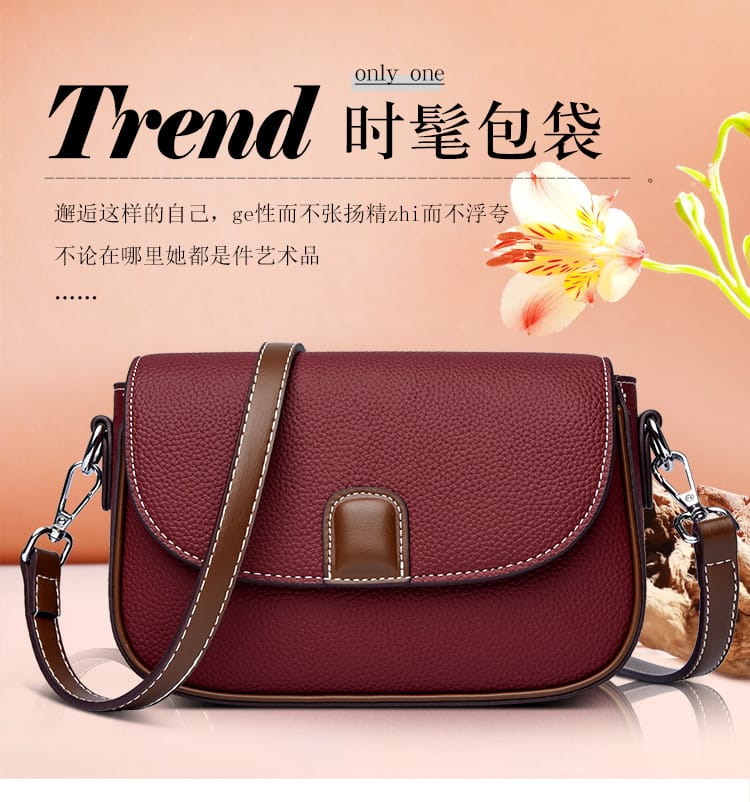 PU Leather Handbags Women Fashion Crossbody Bags-Maroon