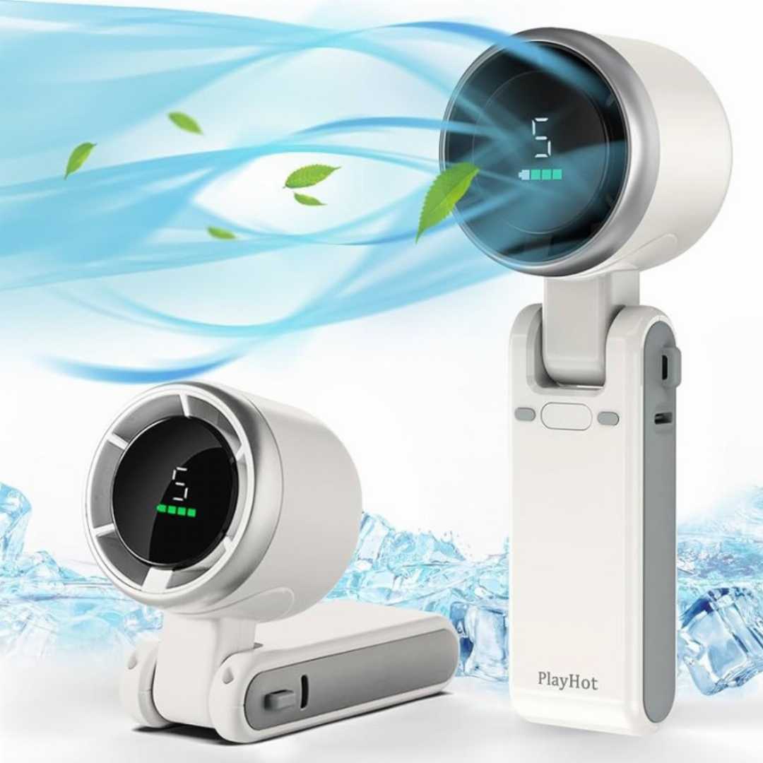 Turbo High-Speed Mini Fan – Portable Rechargeable Neck & Handheld Cooling Fan