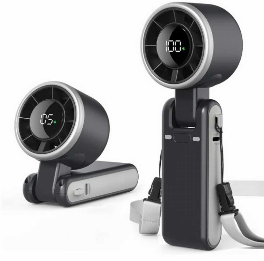 Turbo High-Speed Mini Fan – Portable Rechargeable Neck & Handheld Cooling Fan