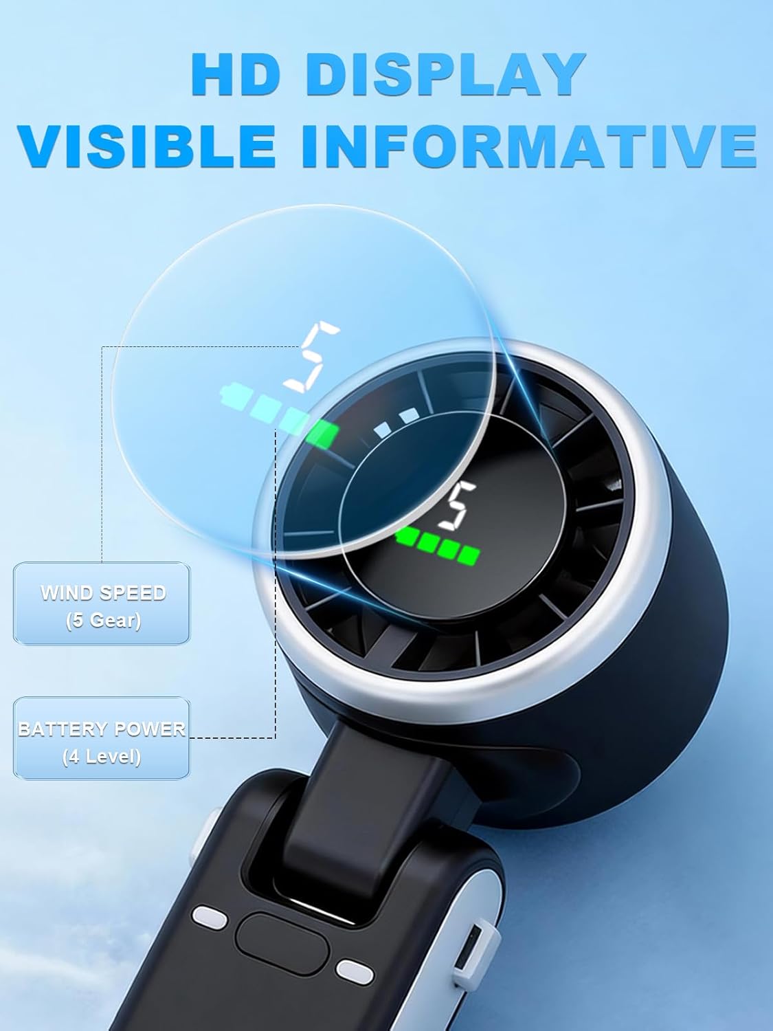 Turbo High-Speed Mini Fan – Portable Rechargeable Neck & Handheld Cooling Fan